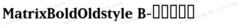 MatrixBoldOldstyle B字体转换